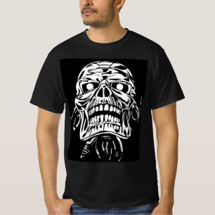 Camiseta Cráneo Robótico Cyborg Vector Gráfico Ciberpunk Ci