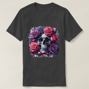 Camiseta Cráneo rodeado de vibrantes Rosas