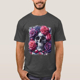 Camiseta Cráneo rodeado de vibrantes Rosas