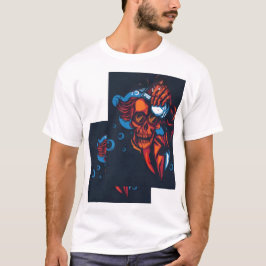 Camiseta 🔥 Cráneo rojo artístico – Diseño de fuego 🔥