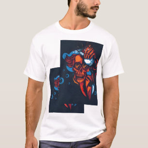 Camiseta 🔥 Cráneo rojo artístico – Diseño de fuego 🔥