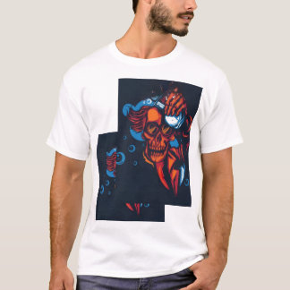 Camiseta 🔥 Cráneo rojo artístico – Diseño de fuego 🔥
