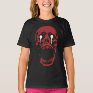 Camiseta Cráneo Rojo Goteante: Borde Gótico