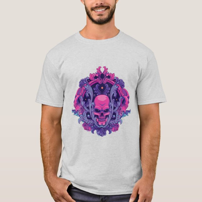 Camiseta Cráneo rosa (Anverso)