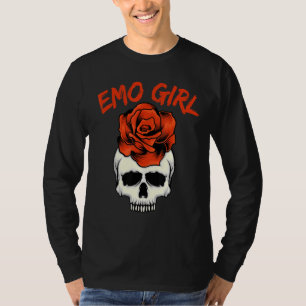 Camiseta Cráneo Rosa Chica Emo Con Gótico Emocional Rosa T