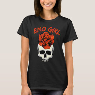 Camiseta Cráneo Rosa Chica Emo Con Gótico Emocional Rosa T