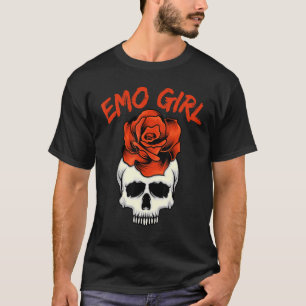 Camiseta Cráneo Rosa Chica Emo Con Gótico Emocional Rosa T