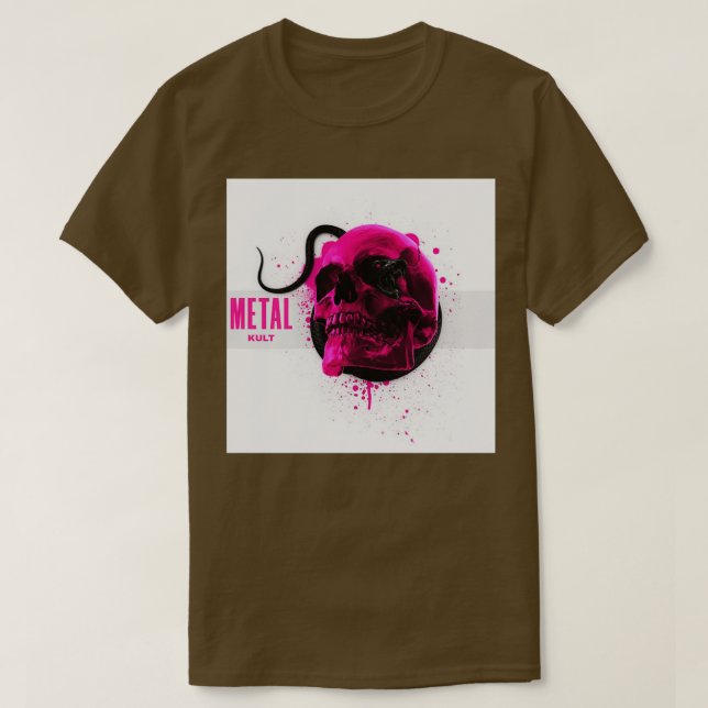 Camiseta Cráneo rosa con serpiente (Diseño del anverso)