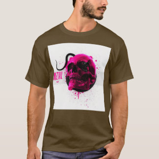 Camiseta Cráneo rosa con serpiente