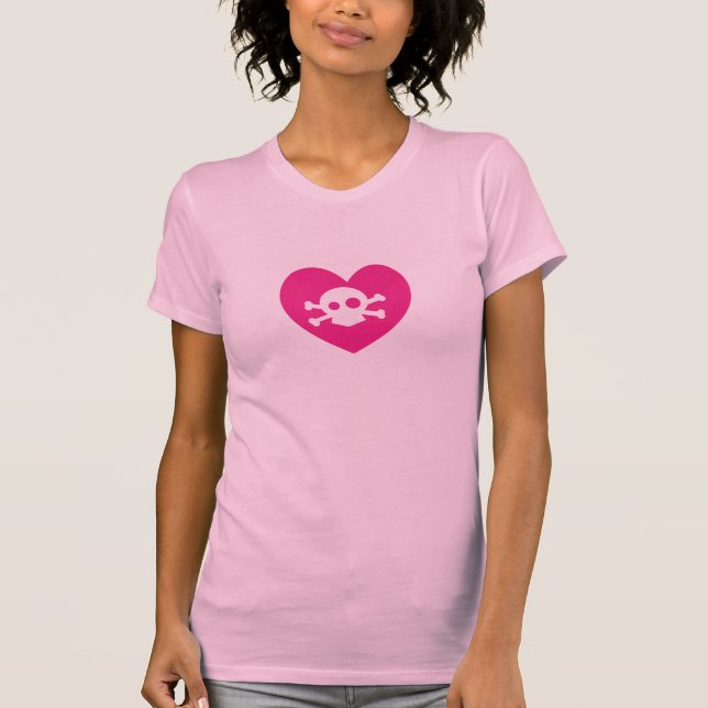Camiseta cráneo rosado (Anverso)