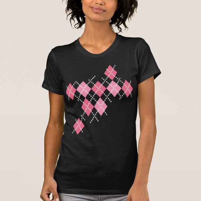 Camiseta Cráneo rosado Argyle (Anverso)