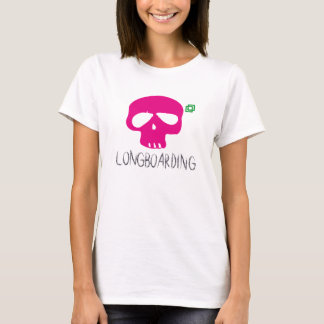 CAMISETA CRÁNEO ROSADO DE LONGBOARD