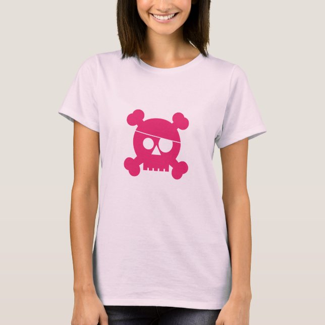 Camiseta Cráneo rosado del pirata (Anverso)