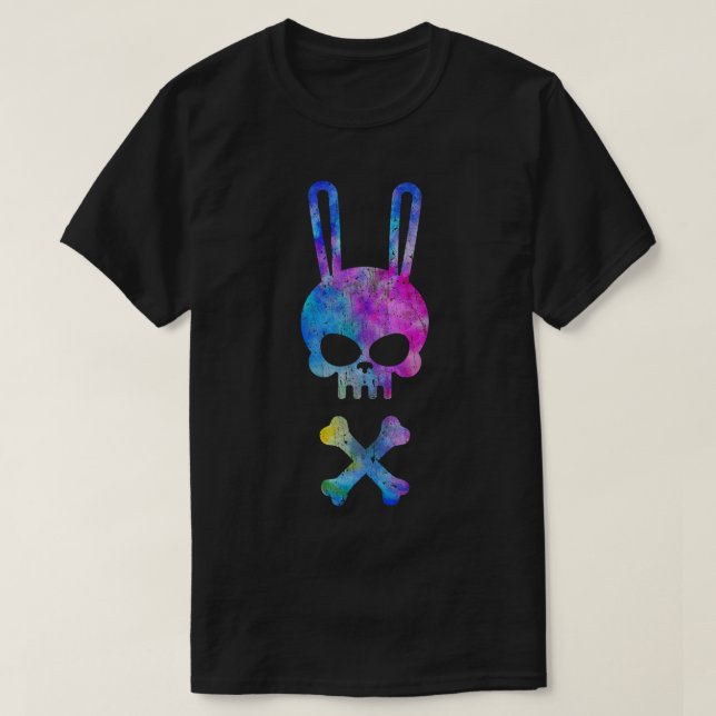 Camiseta Cráneo Scary Y Conejo Malo Conejo Horror Bungalow (Diseño del anverso)