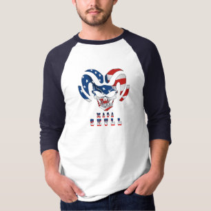 Camiseta Cráneo Ultra Maga   Sleeve Raglan básica 3/4 para 