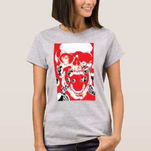 Camiseta Cráneo y anillos - rojo