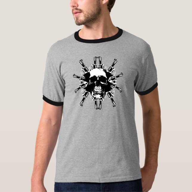 Camiseta Cráneo y armas T (Anverso)