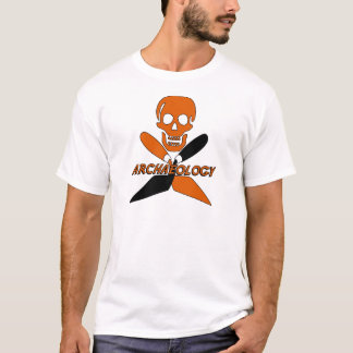 Camiseta Cráneo y arqueología cruzada de las paletas