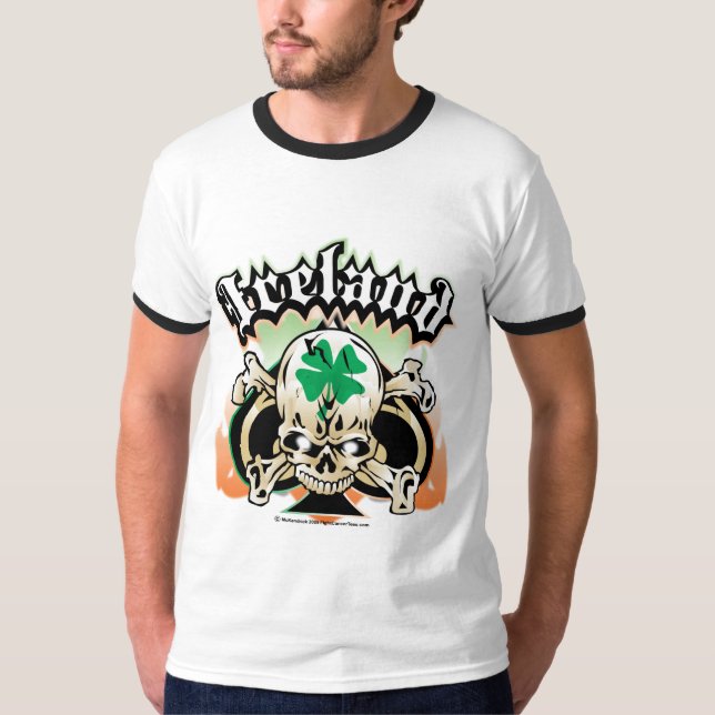 Camiseta Cráneo y as de Irlanda (Anverso)