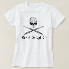 Camiseta cráneo y bandera pirata de la flauta