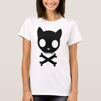 Camiseta Cráneo y bandera pirata del gato negro