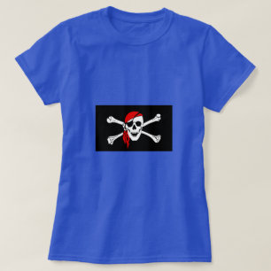 Camiseta Cráneo y bandera pirata del pirata con el pañuelo