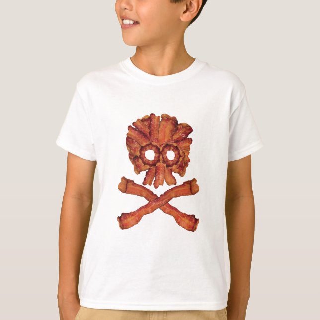 Camiseta Cráneo y bandera pirata del tocino (Anverso)