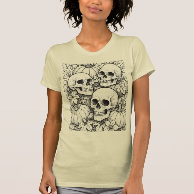 Camiseta cráneo y calabaza (Anverso)