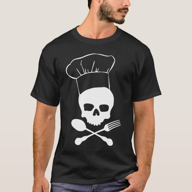Camiseta Cráneo y cocinero de la bandera pirata (Anverso)