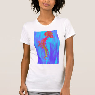 Camiseta Cráneo y espina dorsal con Lengüeta-Indiglo trib