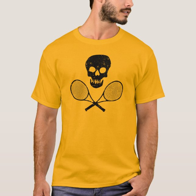 Camiseta Cráneo y estafas de tenis (Anverso)