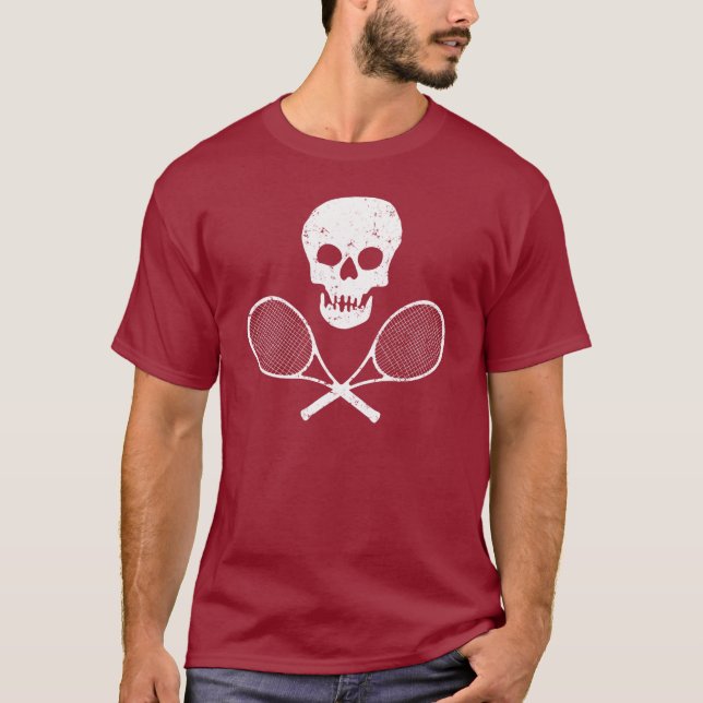 Camiseta Cráneo y estafas de tenis (Anverso)