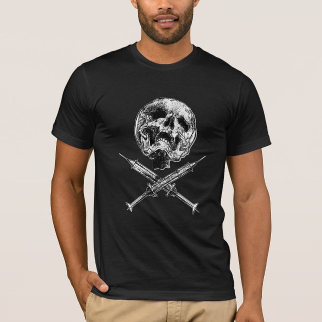 Camiseta Cráneo y jeringuillas (Anverso)
