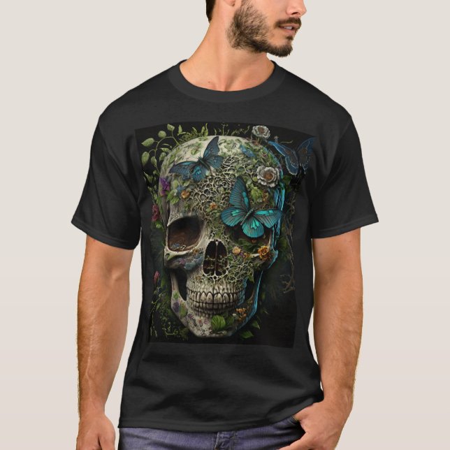 Camiseta Cráneo y Mariposa (Anverso)