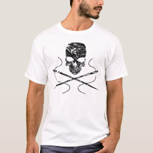 Camiseta Cráneo y NeedlesT-Camisa negros apenados