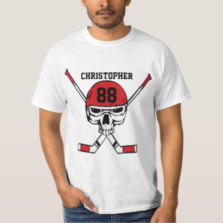 Camiseta Cráneo y palillos personalizados del hockey
