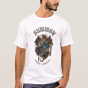 Camiseta Cráneo y Serpiente Ciber-Gótico: Crea e Innova
