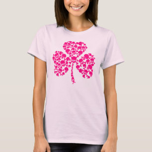 Camiseta Cráneos del trébol del rosa del día de St Patrick