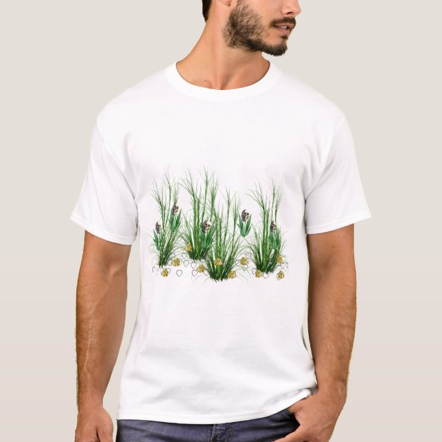 Camiseta Cráneos en las malas hierbas (Anverso)