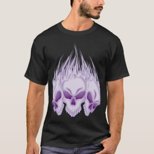 Camiseta Cráneos púrpuras llameantes