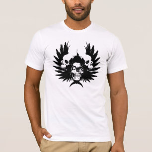 Camiseta Cráneos y ala - negro