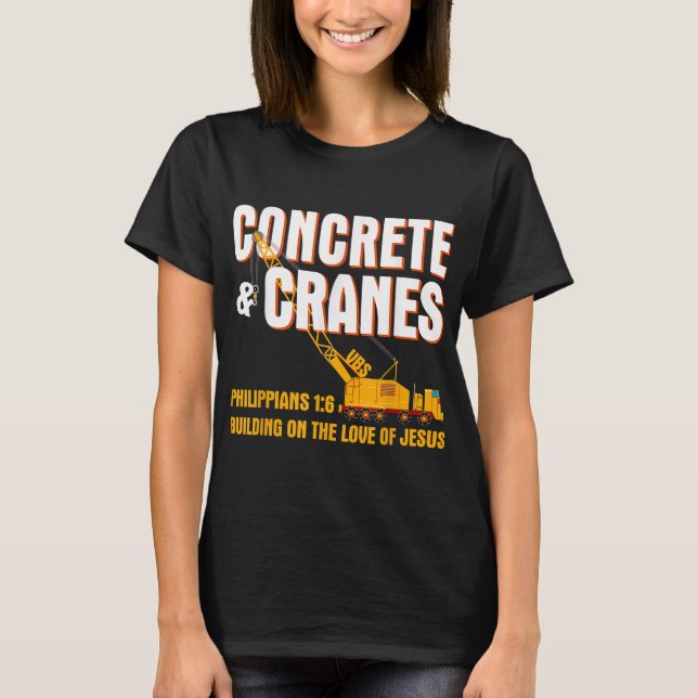 Camiseta Cranes de hormigón VBS Construyendo Amor Jesús (Anverso)
