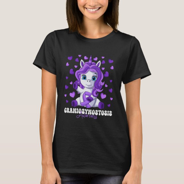 Camiseta Craniosinostosis Awareness Mes Púrpura Ribbon Uni (Anverso)