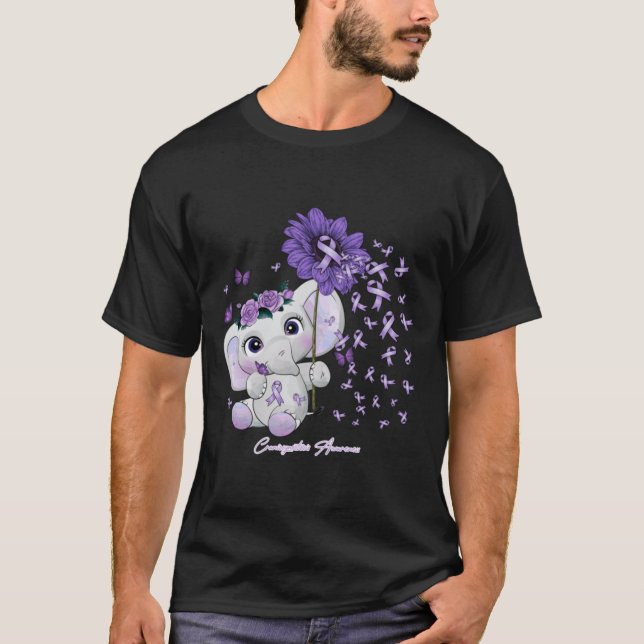 Camiseta Craniosinostosis Conciencia - girasol elefante (Anverso)