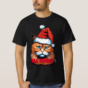 Camiseta Cranky Kitty Holiday Attire: Bah! Humbug Tee