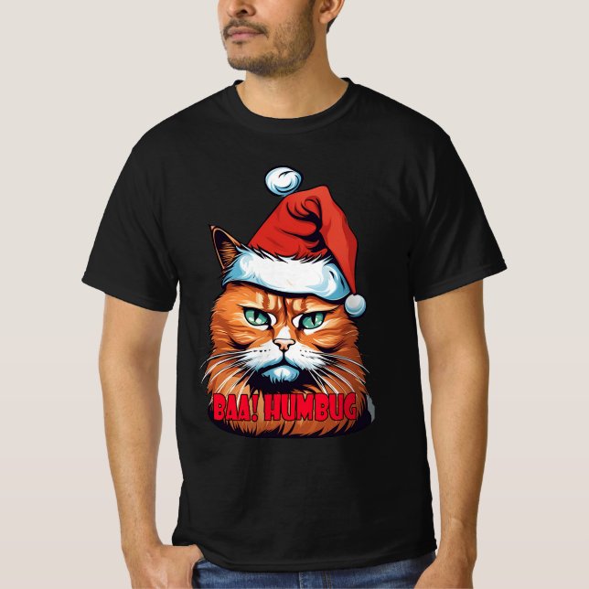 Camiseta Cranky Kitty Holiday Attire: Bah! Humbug Tee (Anverso)