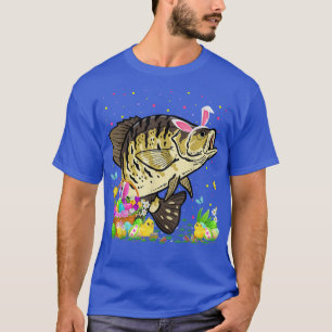 Camiseta Crappie de Pascua Pescado Bunny Egg Hung Crappie E