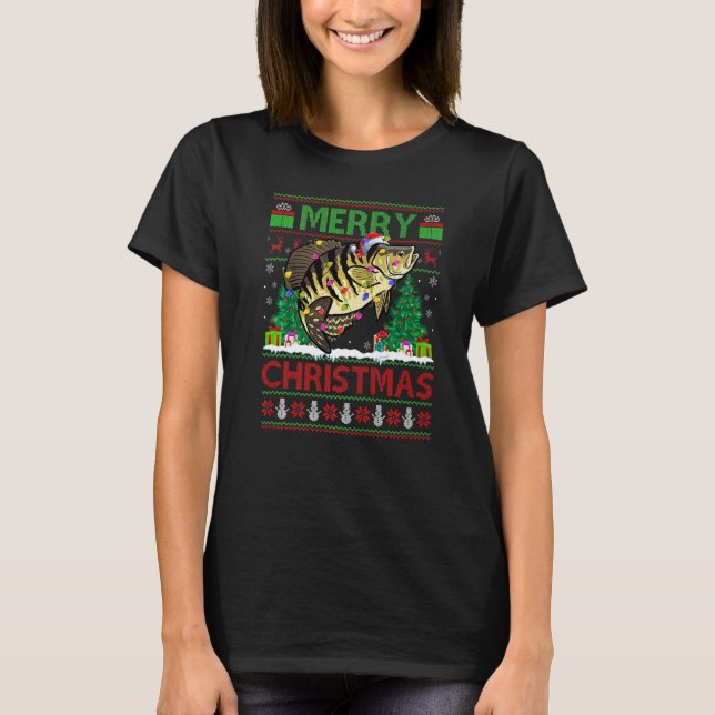 Camiseta Crappie Fish  Xmas Tree Ugly Santa Crappie Christm (Anverso)