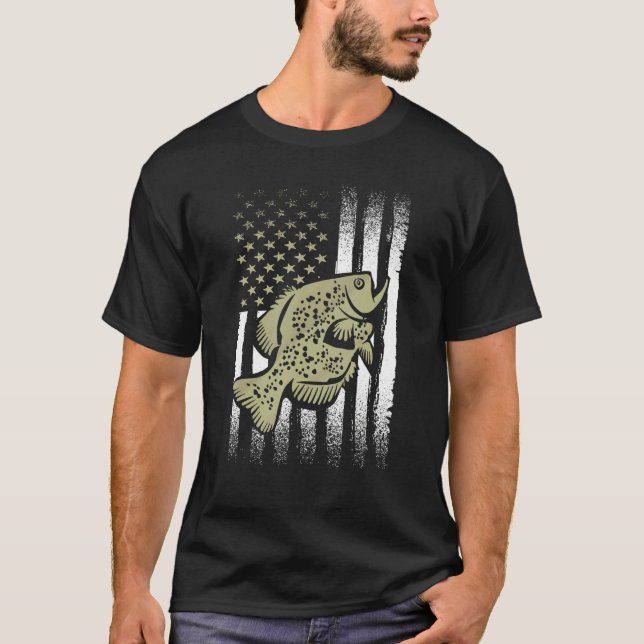 Camiseta Crappie Fishing Flag  Cool Crappie Fishing (Anverso)