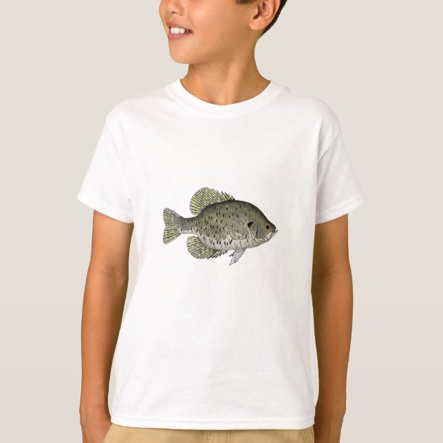 Camiseta Crappie negro (Anverso)